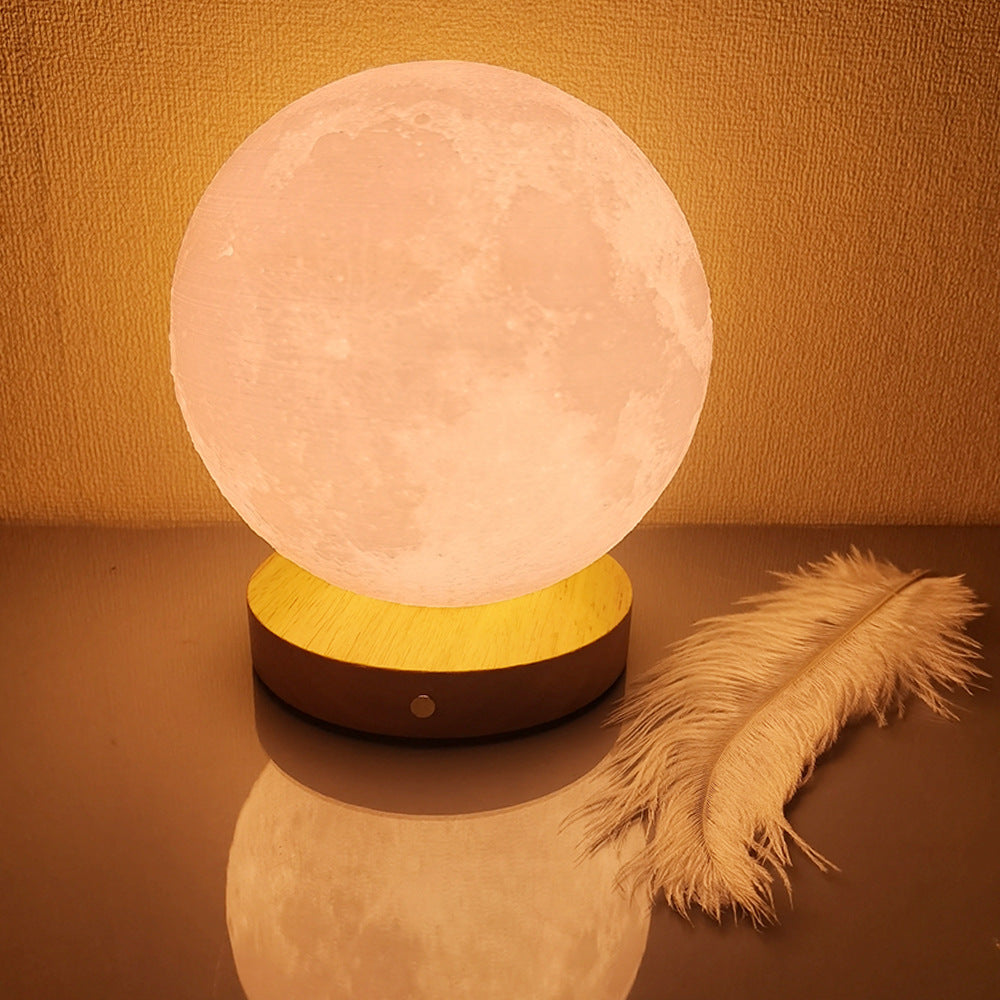 Moon night lamp with soft pink light