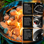 Portable Propane Fire Pit, 19-Inch, 58,000 BTU with Fire Pit Cover & Carry Kit, Smokeless Gas Firebowl | Perfect for Camping, Patio, Backyard, Tailgating, Deck, RV| Black 893 Deluxe