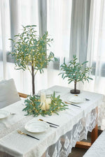 Lighted Olive Tree 4FT 160 Fairy Lights, Faux Plant Tree with Lights for Indoor Outdoor Home Wedding Party Room Decoration