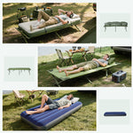 Outdoor 1-Person Folding Tent Elevated Camping Cot W/Air Mattress Sleeping Bag