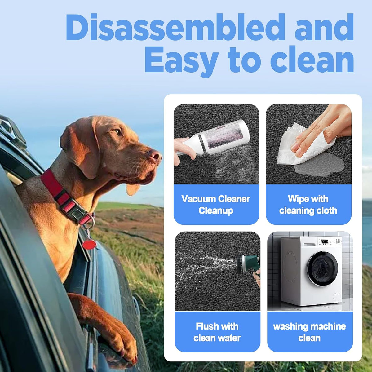 Back Seat Extender for Dogs, Hard Bottom Dog Car Seat Cover
