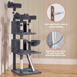 69In Large Cat Tree Tower with Condos & Scratching Board, Dark Gray