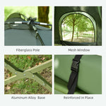 Outdoor 1-Person Folding Tent Elevated Camping Cot W/Air Mattress Sleeping Bag