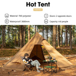Hot Tent with Stove Jack Onefires Large Teepee Tent for Family Camping 4-8 Pe...