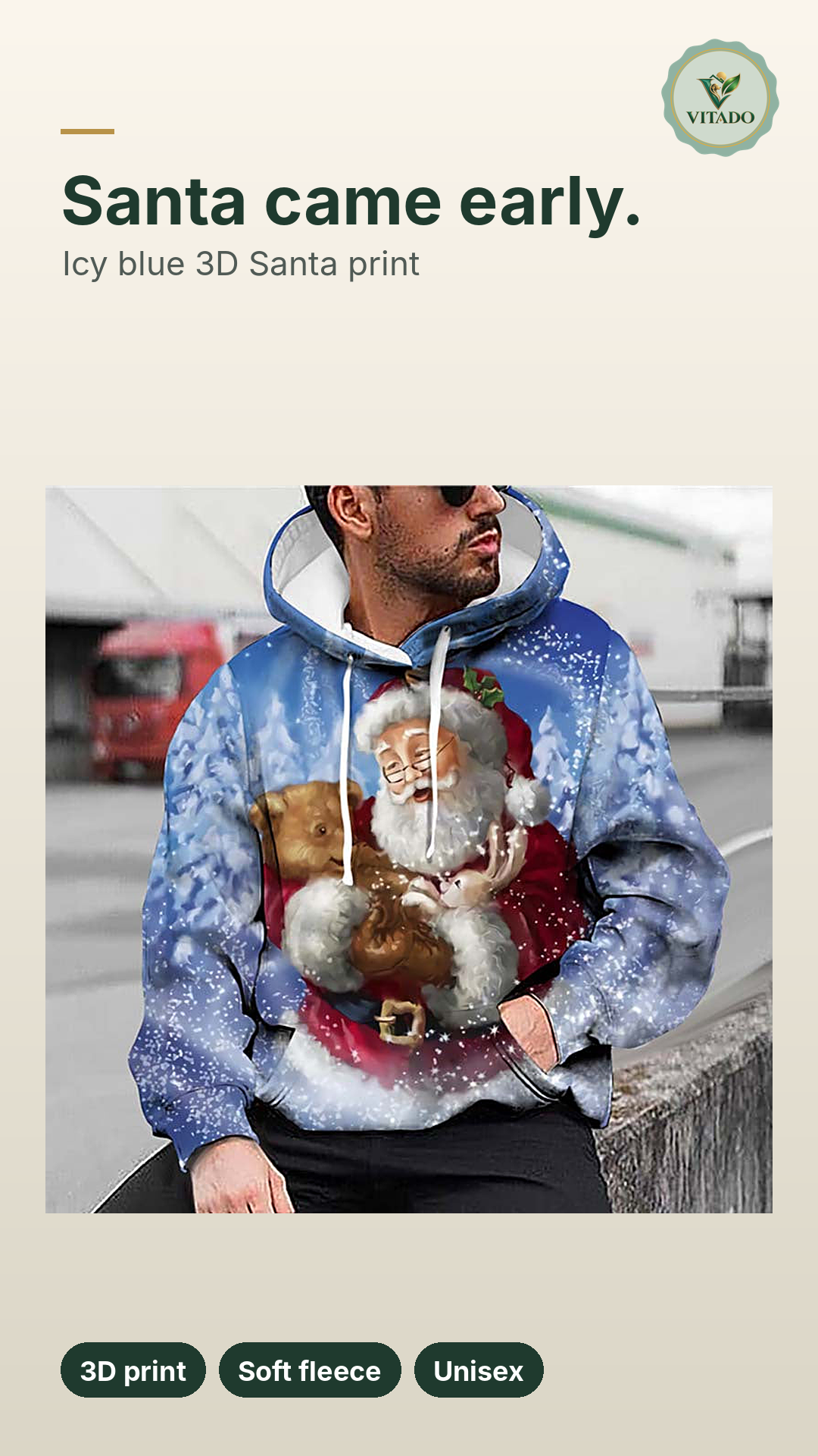 Vitado Christmas 3D Print Hoodie