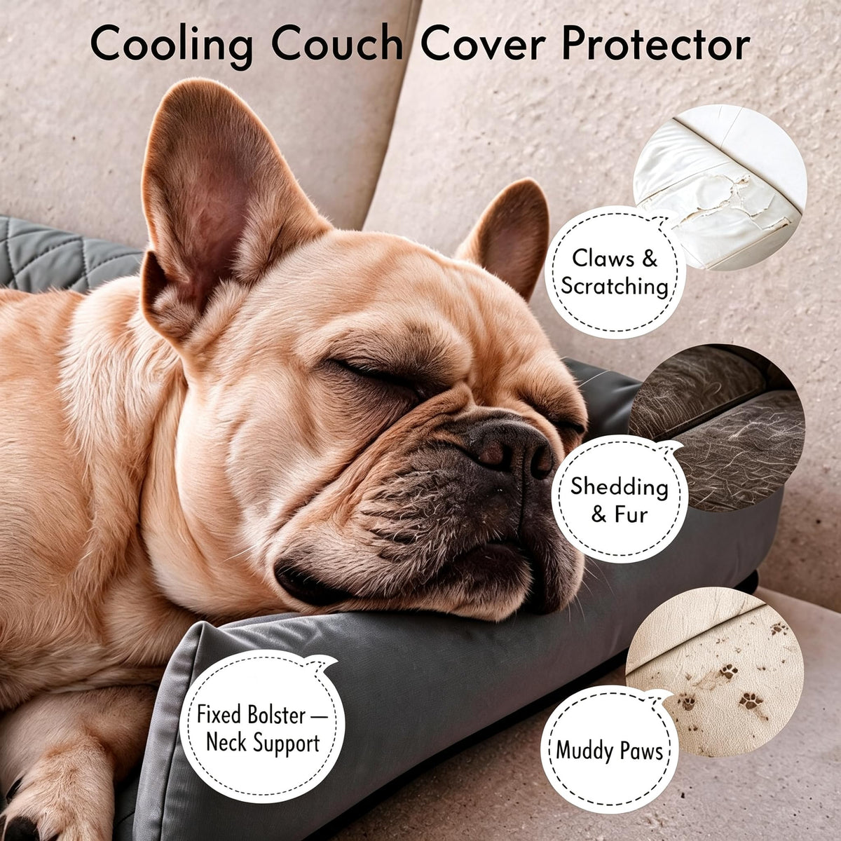 Dog couch bed with head support – Vitado (photo 7)