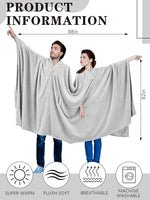 Couples Wearable Blanket – Light Gray, 82 × 98 in