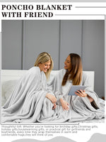 Couples Wearable Blanket – Light Gray, 82 × 98 in