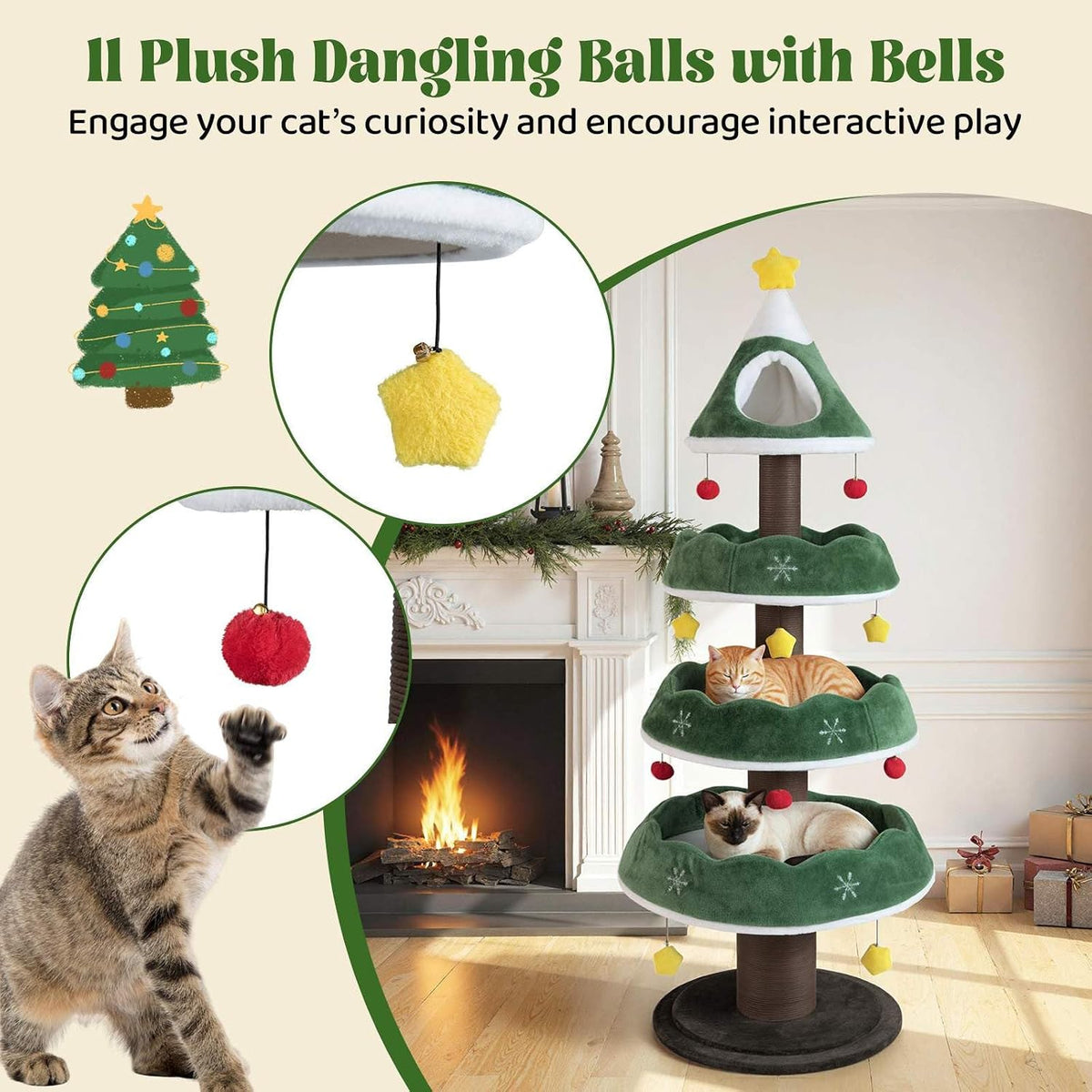 Christmas Cat Tree Tower