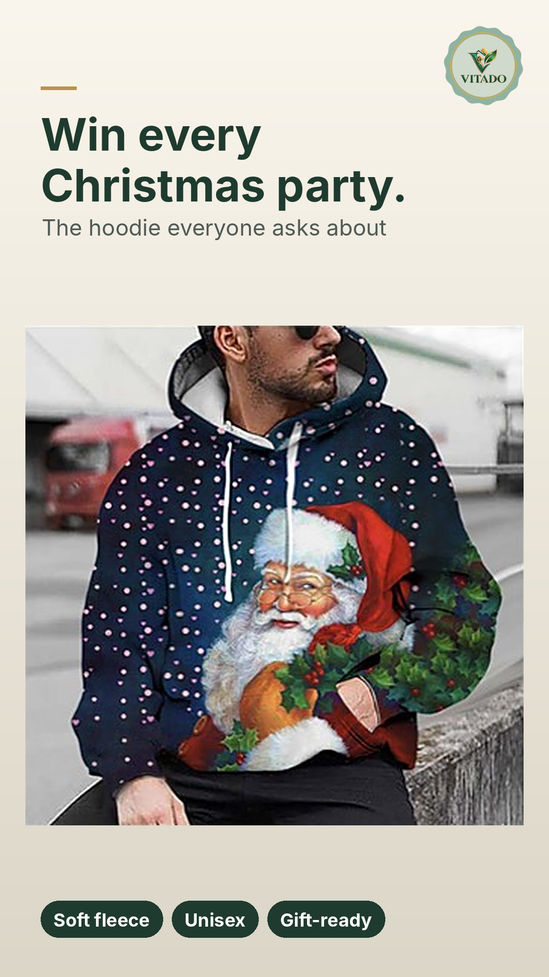 Vitado Christmas 3D Print Hoodie