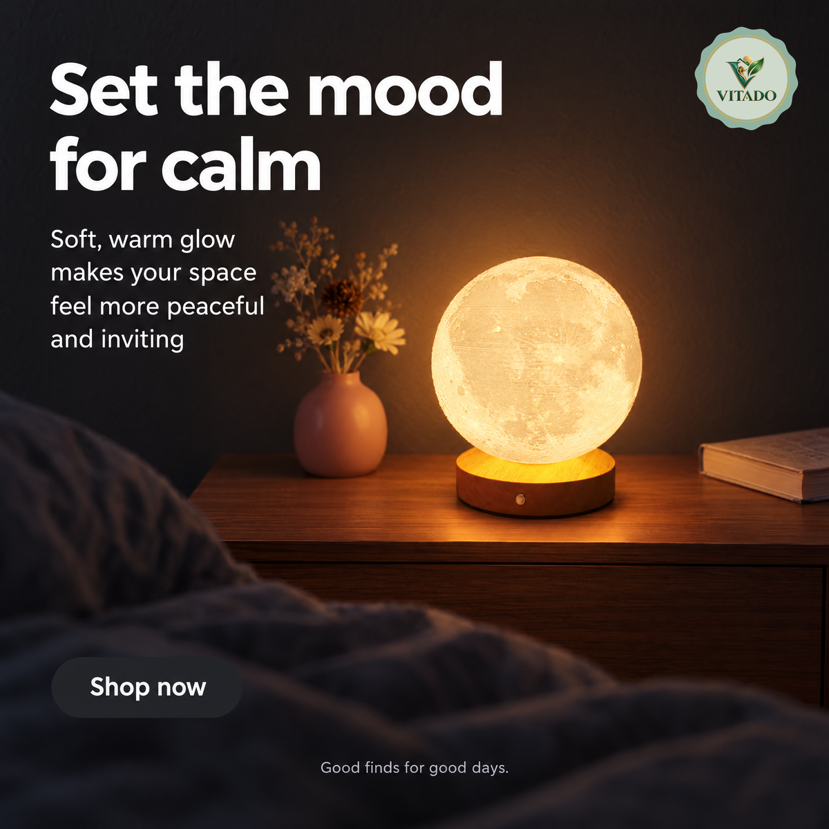 Vitado Rotating Sleeping Moon Night Lamp