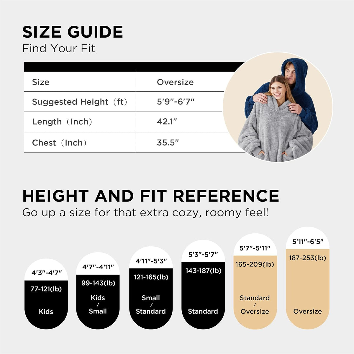 Oversized Wearable Blanket Hoodie – Grey