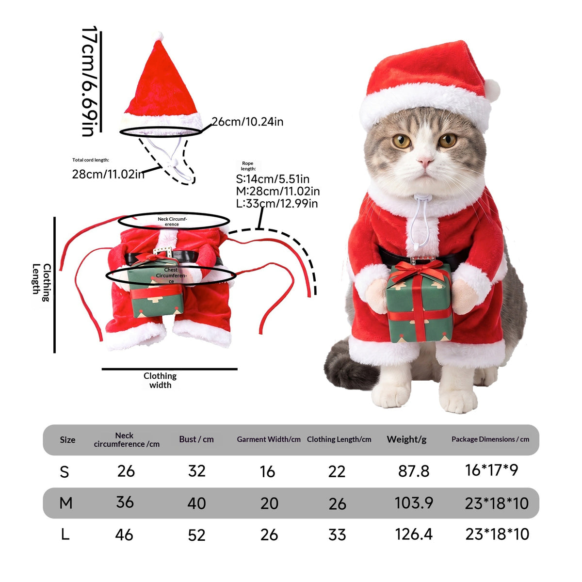 Christmas gift box cat costume – Vitado (photo 3)