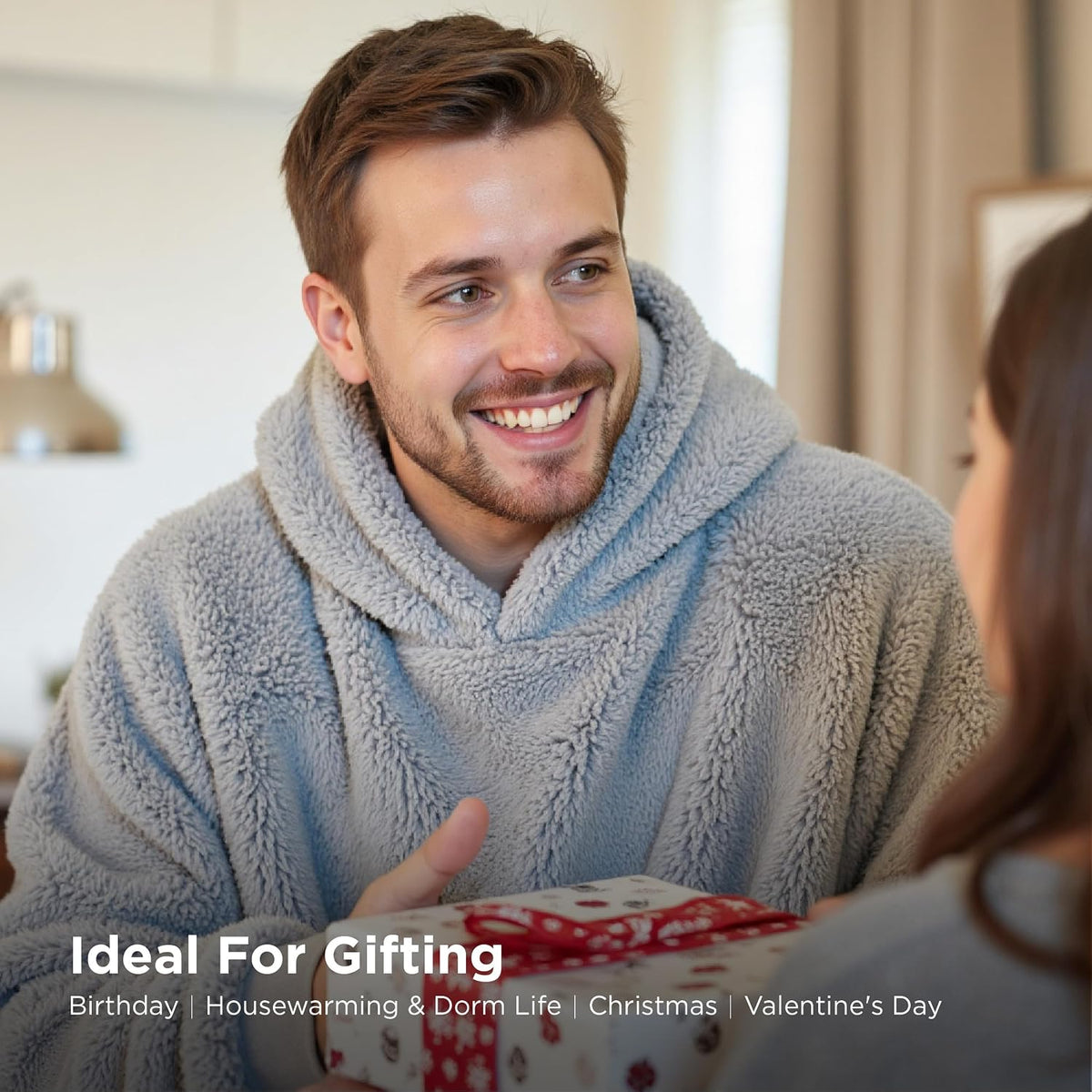 Oversized Wearable Blanket Hoodie – Grey