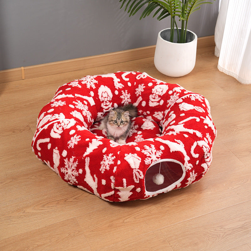 Donut pet bed in holiday prints – Vitado
