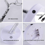 108 LED Sparkly Fairy Tree Lamp, Warm White, Remote Control, Usb/Battery, 8 Modes, DIY Bonsai Decor, Festival Decoration Light